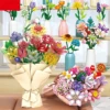 Small Particle Assembled Building Blocks Eternal Flowers Rose Lily Simulated Building Block Flower Bouquets Creative Decoration 1