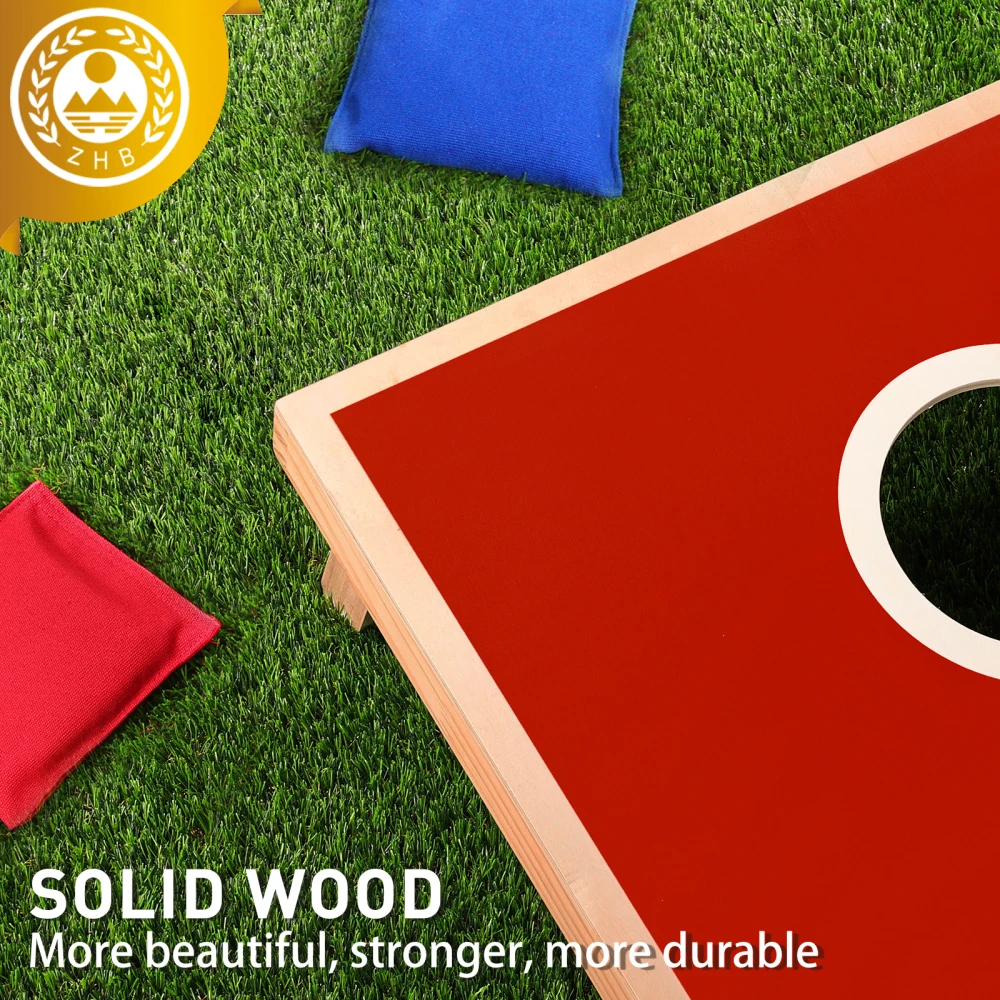 Solid Wood Premium Cornhole Set -  3 Feet x 2 Feet Game Boards, Includes Set of 8 Corn Hole Toss Bags 5