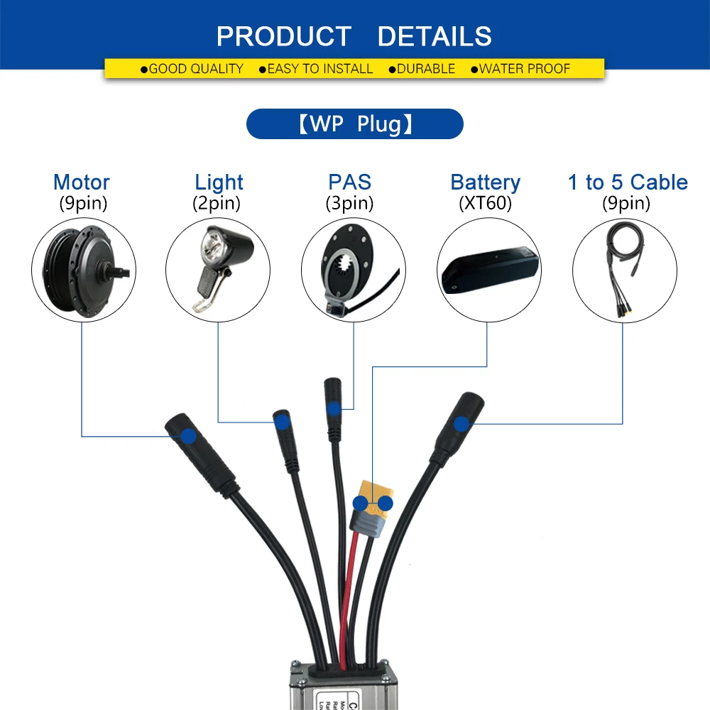 Elektrický jízdní kolo regulátor 36 48V 250W 350W 500W 1000W 1500W bezuhlíkový KUNTENG regulátor ebike KT LCD displej s lehký fungovat