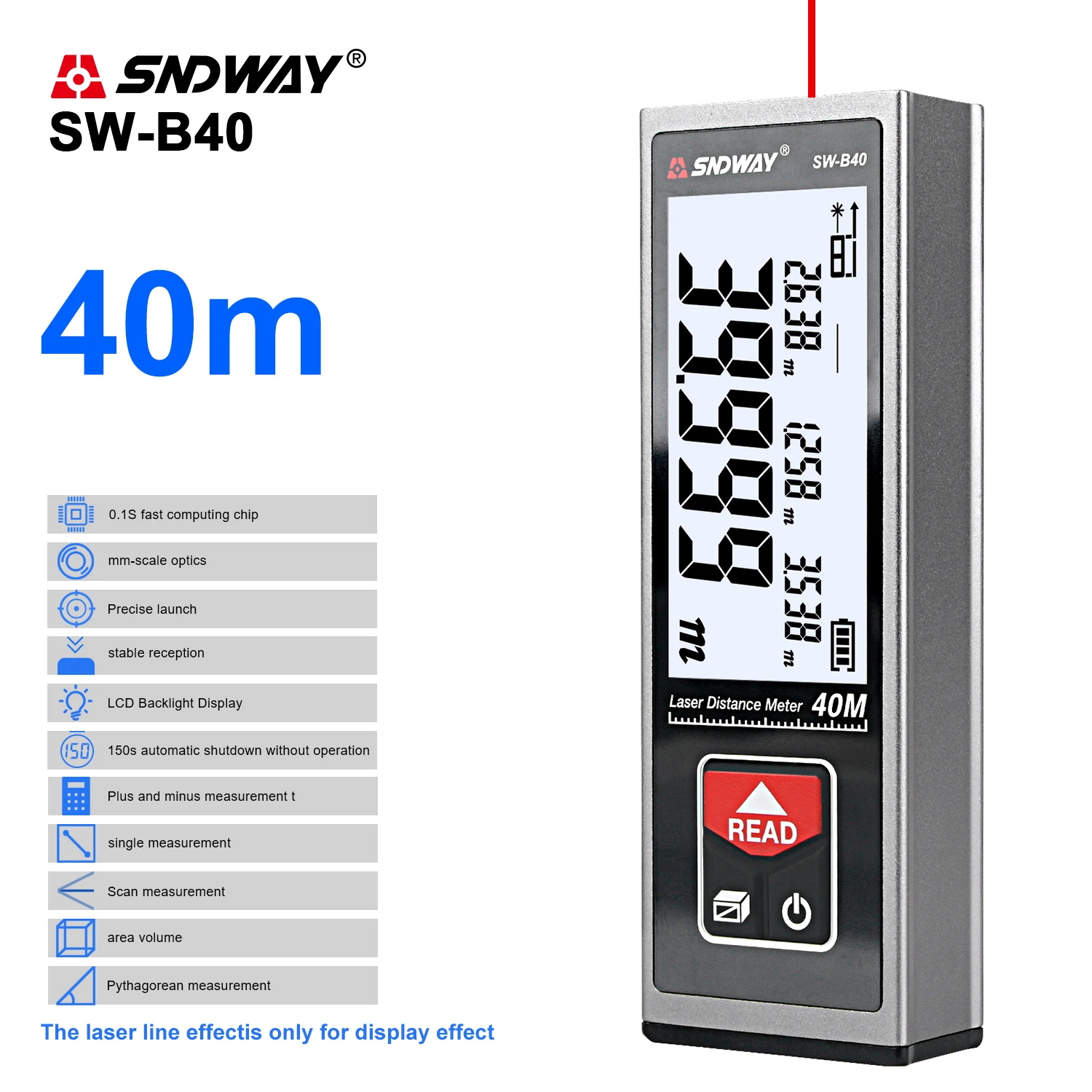 SNDWAY Laser Distance Meter Range Finder Laser Tape Measuring trena Digital Rangefinder