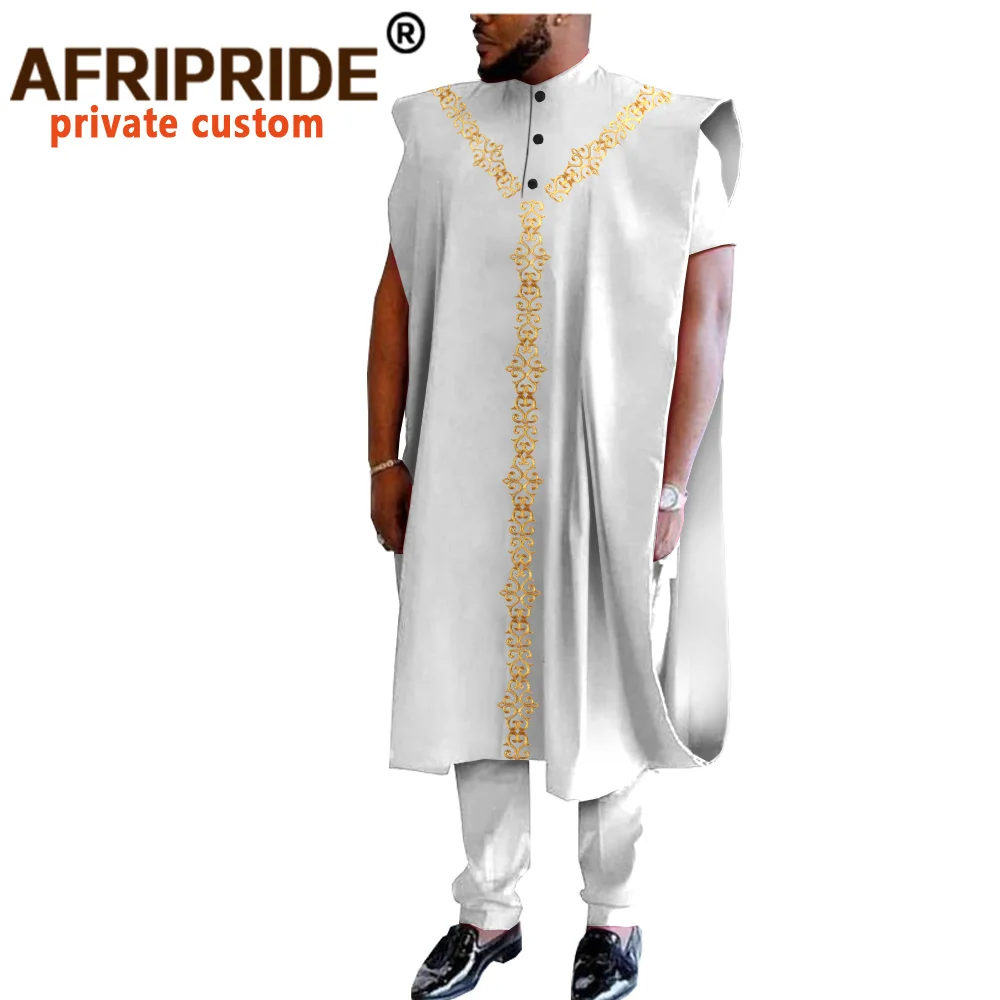 African Traditional Clothing for Men Dashiki Coats Short Sleeve Short Shirts and Ankara Pants 3 Piece Suit Agbada Robe A2016031