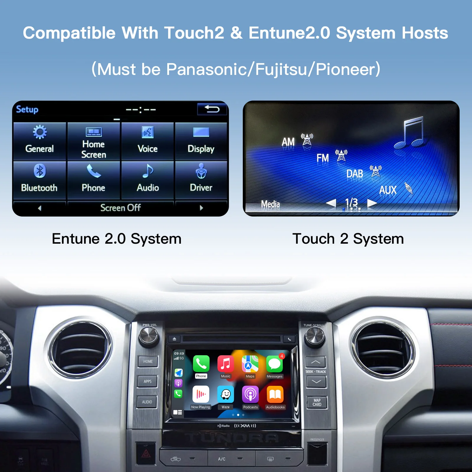 CARABC Wireless  Carplay Android Auto For TOYOTA Touch2 Entune2.0 Highlander Tundra Sienna Prius Yaris Camry CHR Module