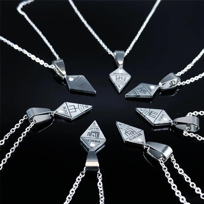7pcs Clavicula Nox Stainless Steel Pendant BFF Necklace