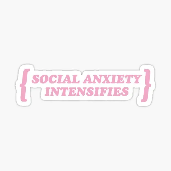 

Pastel Goth Social Anxiety Intensifies 5PCS Stickers for Cartoon Water Bottles Decor Luggage Bumper Laptop Decorations