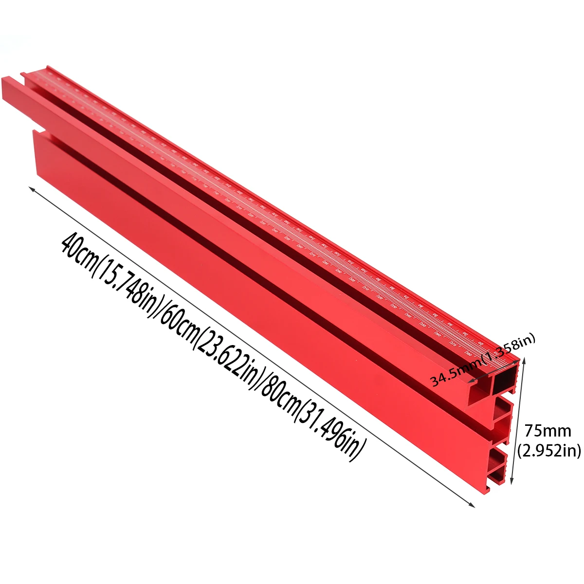 T-rails verstekrail 800 mm 75 type tafelcirkelzaag mini-T-rail aluminiumlegering verstekrail T-groef T-sleuf track