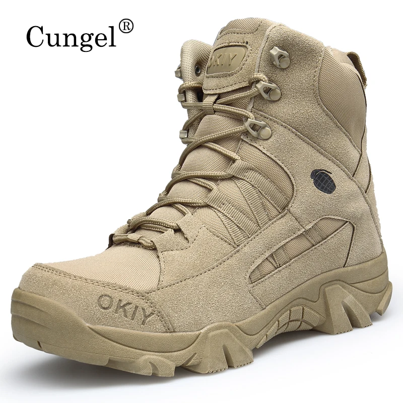 

Men Tactical Boots Army Boots Mens Military Desert Waterproof Work Safety Shoes Climbing Hiking Shoes Ankle Men Outdoor Boots