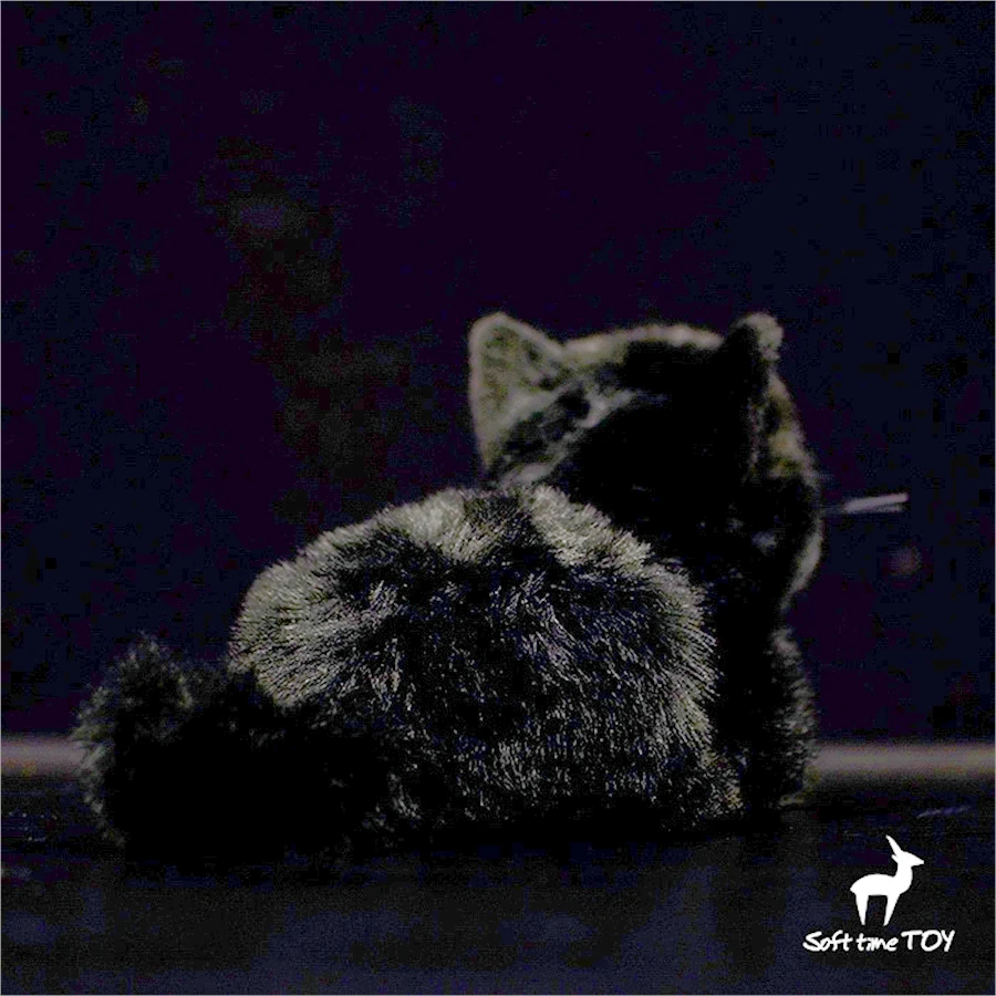 Black Cat High Fidelity Anime Cute Plushie Black Panther Plush Toys Lifelike Animals Simulation Stuffed Doll Kawai Toy Gifts Kid 4