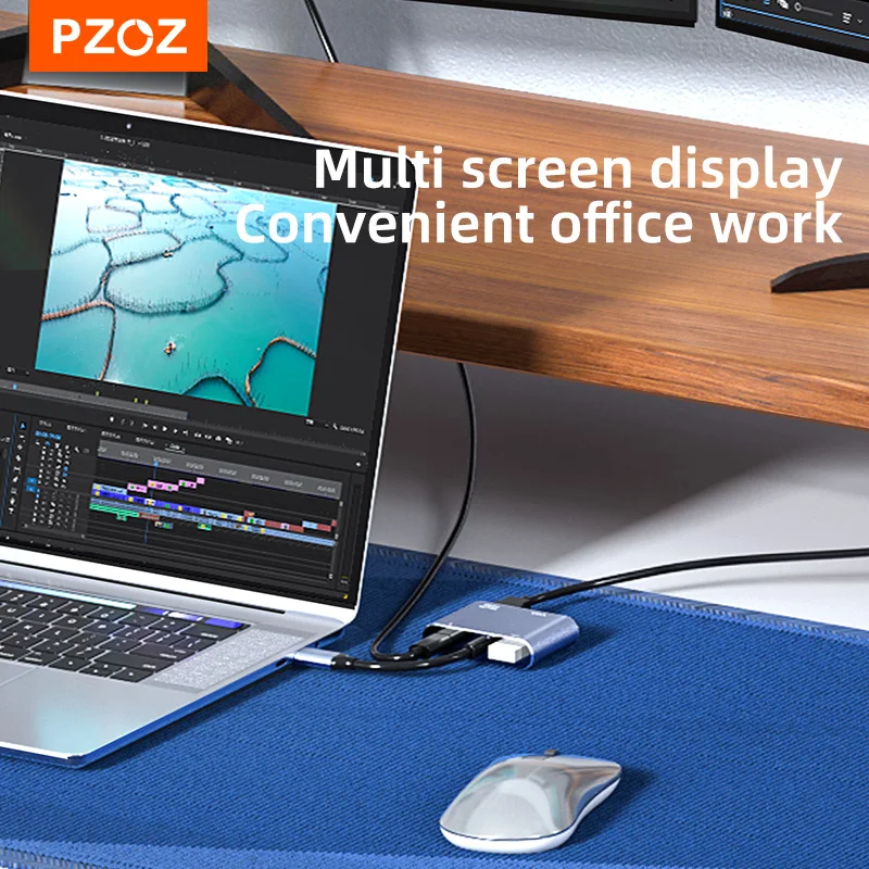 PZOZ-ŷ ̼ Ÿ C -HDMI VGA USB PD ̺ ȣȯ USB 3.0  , ƺ  Ʈ ׼