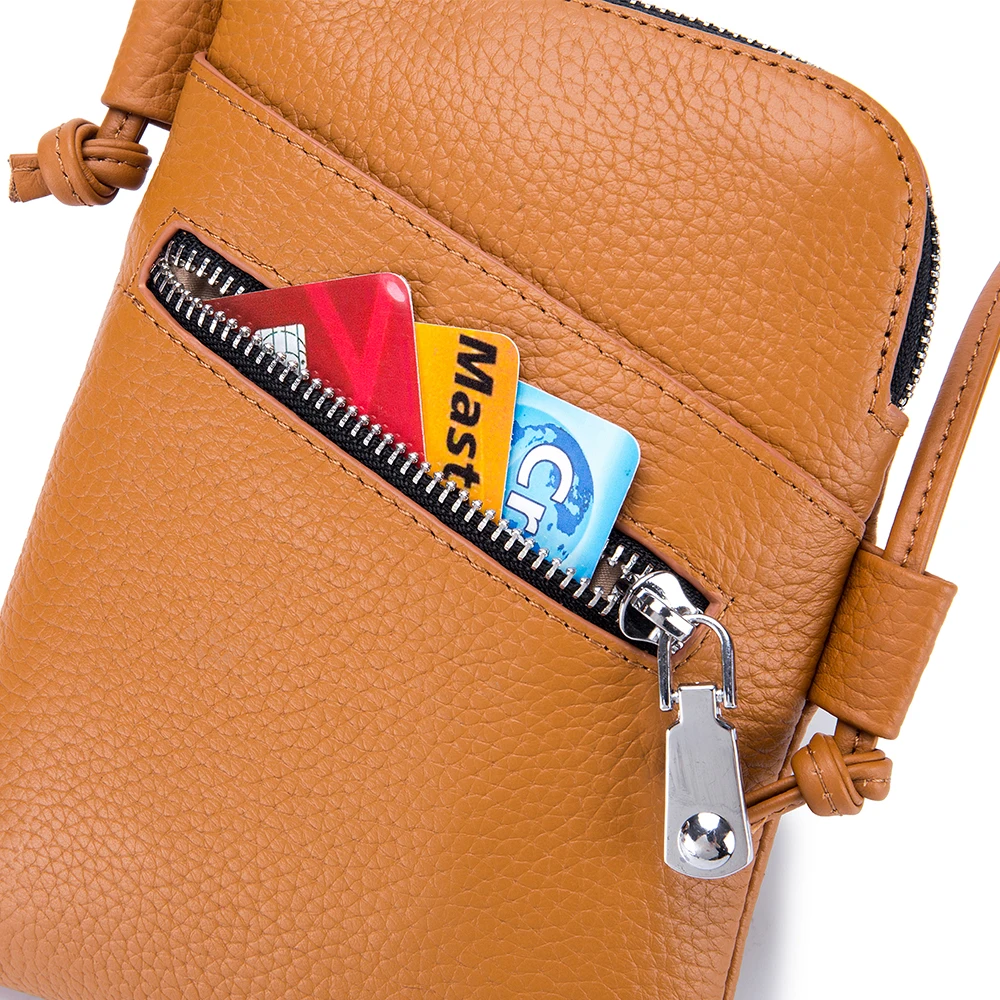 Leather purse female new fund mini pure leather phone soft leather shoulder bag vertical section joker worn handbag