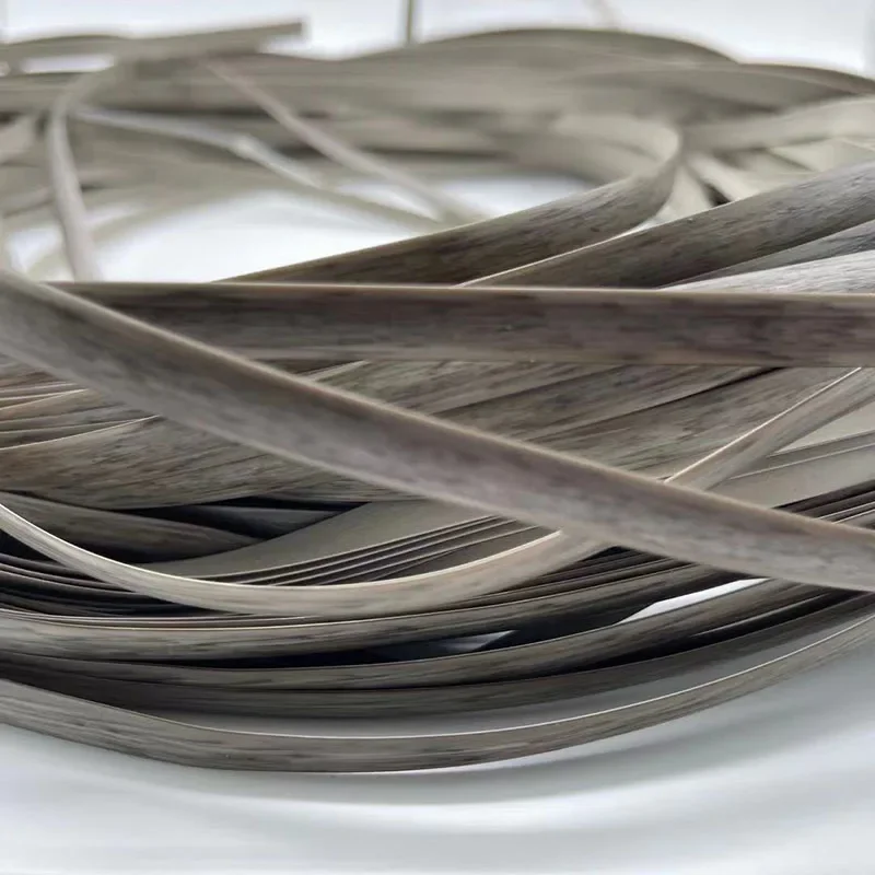 500G 50/70M grayish color imitation wood colorflat mouth synthetic rattan weave raw material plastic rattan, used for weaving