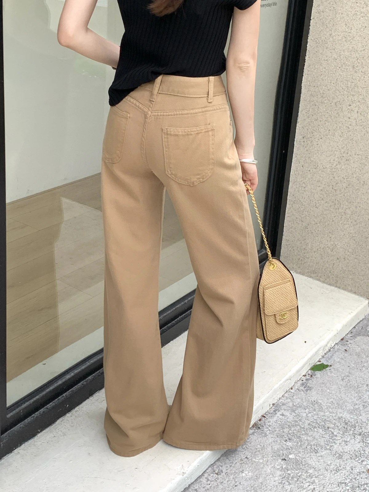 ZHISILAO New Khaki Flare Jeans Women Vintage Casual High Waist Full Length Denim Pants Streetwear Summer 2026 3