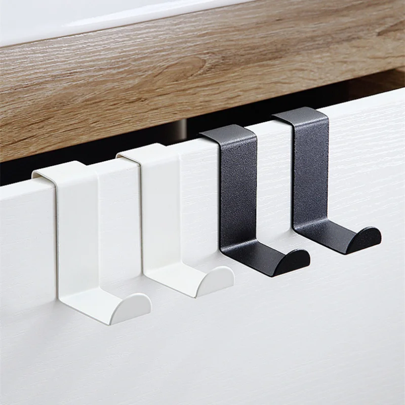 

2Pcs S-Shape Cabinet Door Hook Stainless Steel Hanger Key Storage Hook Punch-Free Home Kitchen Bathroom Door Rear Organizer