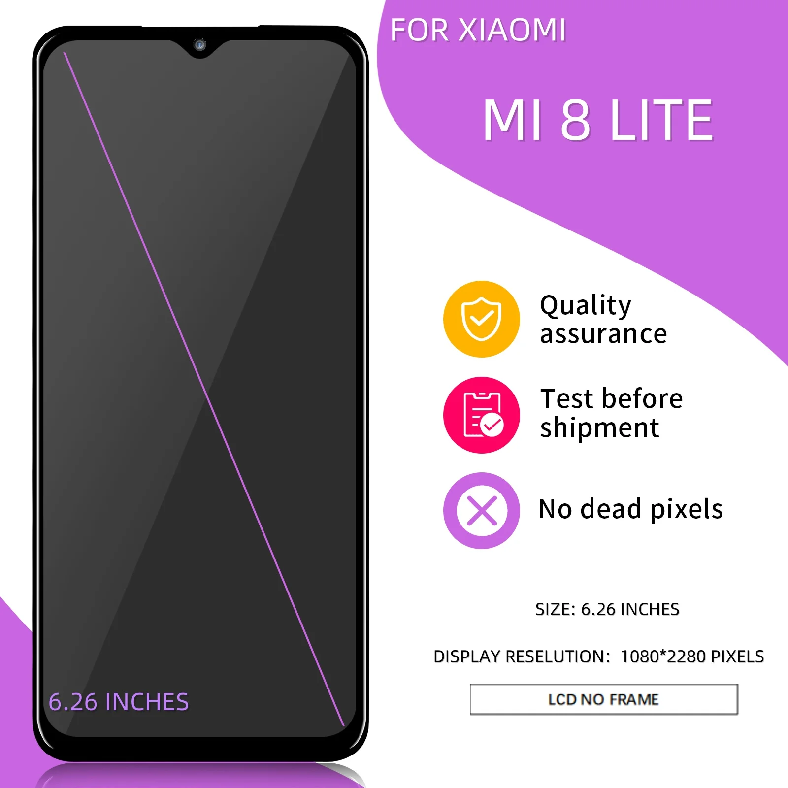 Ensemble écran tactile LCD de remplacement, pour Xiaomi Mi 8 Lite M8 Lite Mi 8X, 6.26