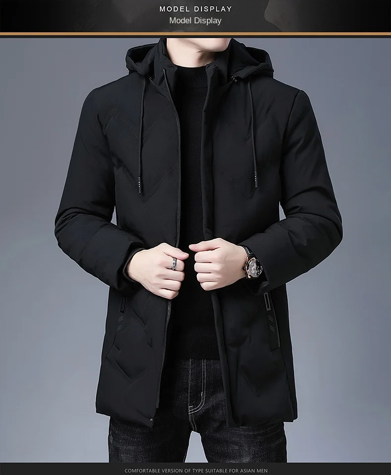 Wellsome Men's Clothing Top Quality New Brand Hooded Casual Fashion Long Thicken Outwear Parkas Jackets Winter Windbreaker Coats