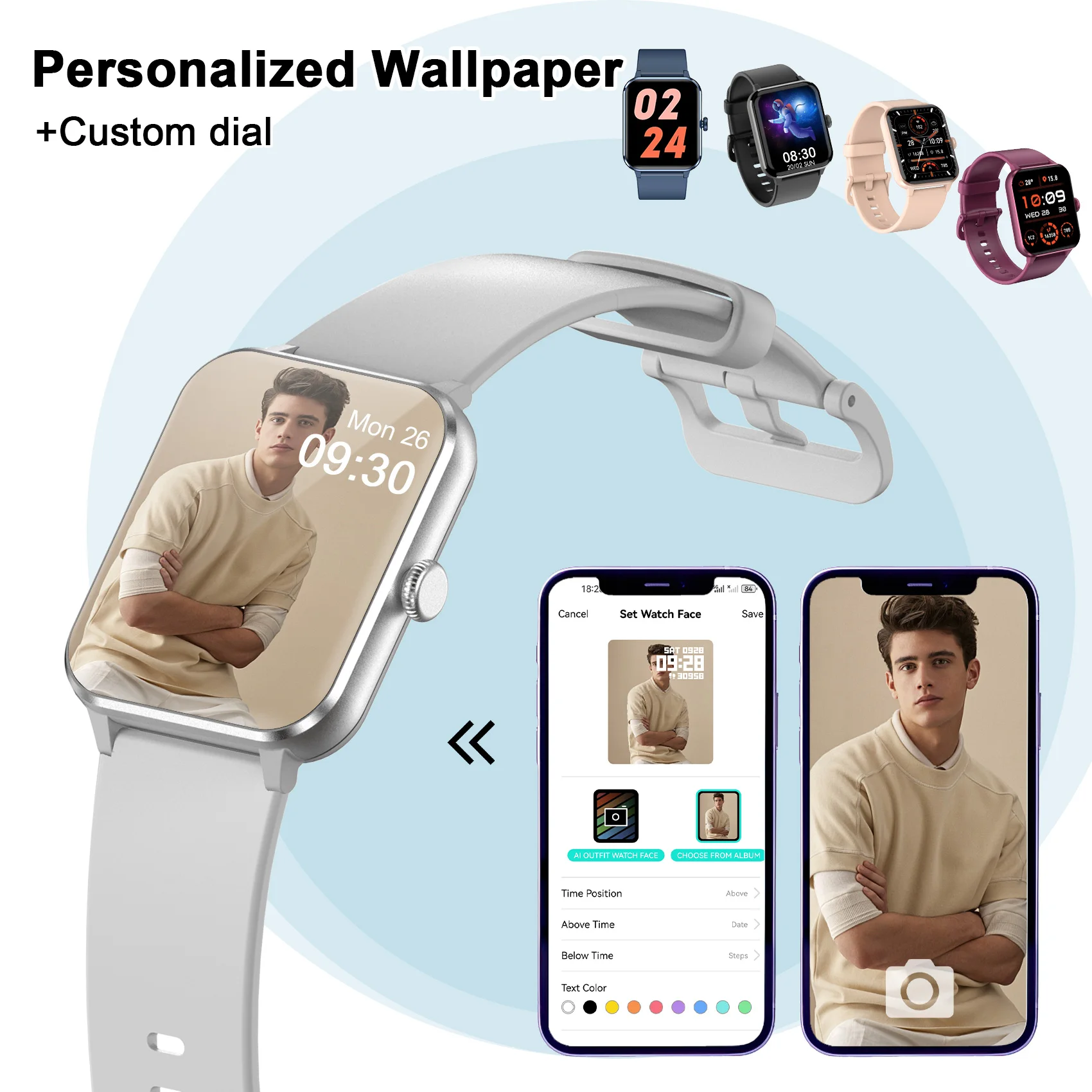 Baolubao Smart Watch Men Women, Dial, Fitness Tracker, Bluetooth Answer/Dial,1.85'' Full Touch, Christmas Gift