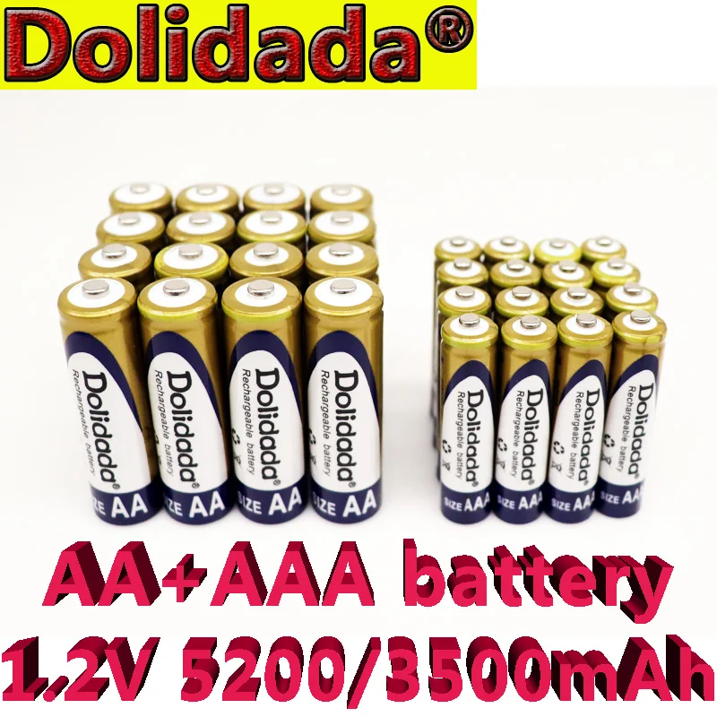 

Nouvelle Batterie Rechargeable 1.2V AA 5200mAh + AAA 3500mAh Ni-MH Pour Rasoir Électrique, Radio, Manette De Jeu Et Plus Encore