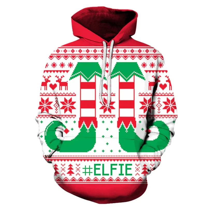 

Ho Ho Ho Xmas Sweater Santa Boots Graphic Hoodies For Men Clothing Reindeer Christmas New In Sweaters & Hoodies Hooded Pullovers