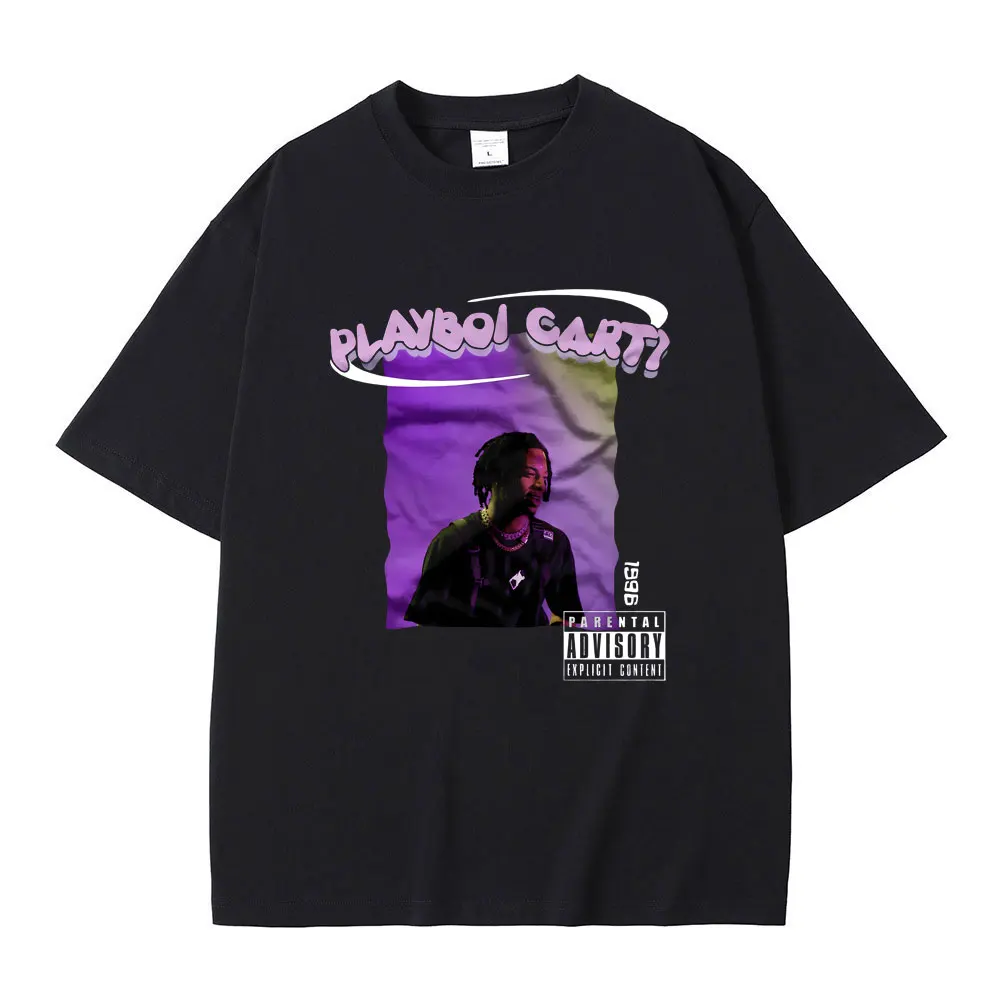 

Rapper Playboi Carti Graphic Print Tshirt Men Women Hip Hop Casual Oversized T-shirts Male Streetwear Men's Pure Cotton T Shirt