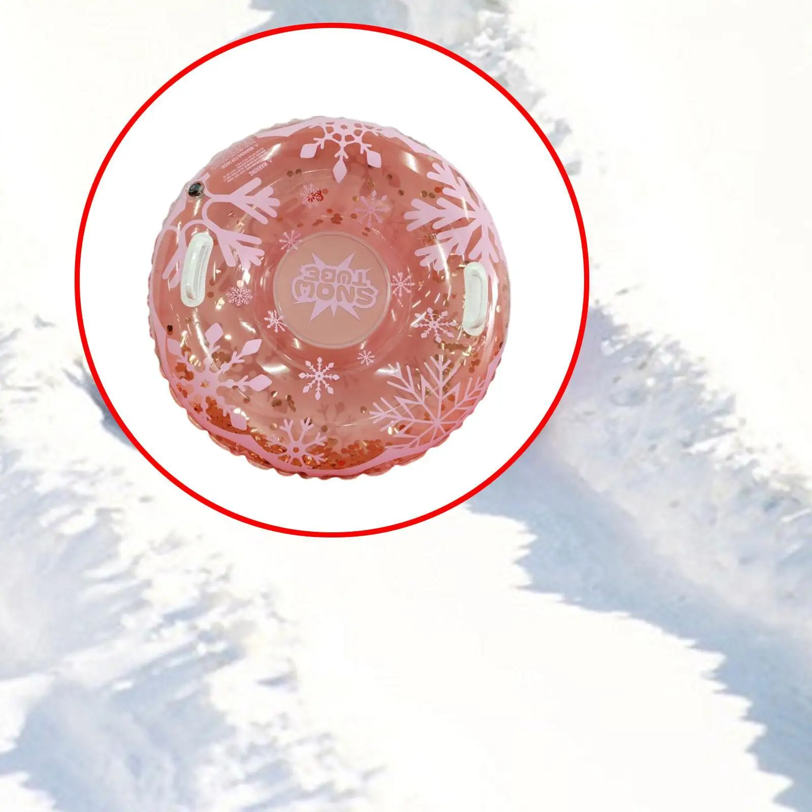 Inflatable Snow Tube Supplies Pink PVC 85cm Dia Accessories Winter Snow Sledding