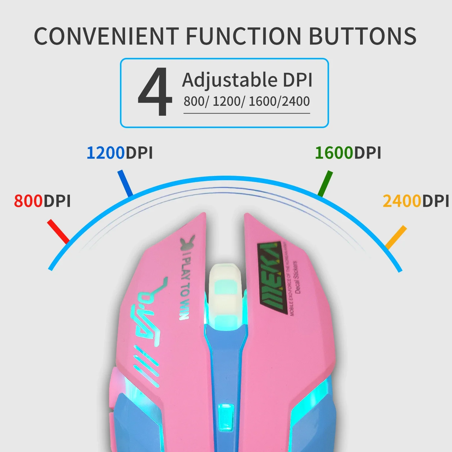 Wireless Mouse Overwatch Pioneer LUNA Game Wireless Mute Charging Mouse Optical