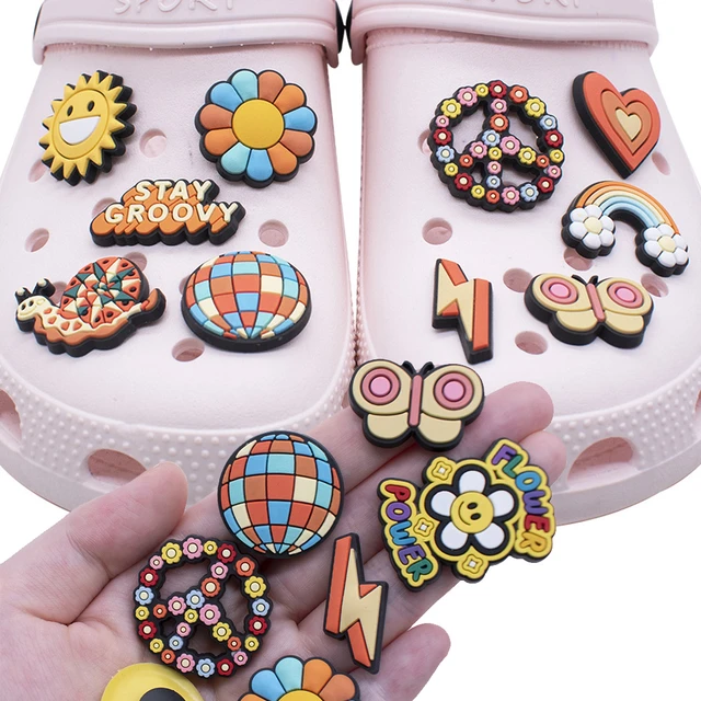 Stay Groovy, Peace, Flower, Heart, Glasses & Sun Style Crocs