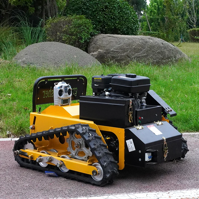 Customized Gasoline Remote Control Lawn Mower Good Quality Flail Grass Cutting Machine Anti-slip