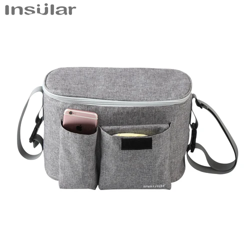 INSULAR 아기 유모차 가방, 병 컵 홀더, 기저귀 가방, 출산 기저귀 가방, 휴대용 아기 캐리지용 액세서리 2