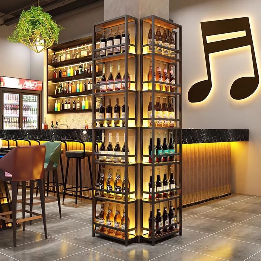 Kitchen Nordic Bar Cabinet Industrial Living Room Iron Modern Narrow Ideas Vertical Art Wine Rack Wijnrek European Furniture