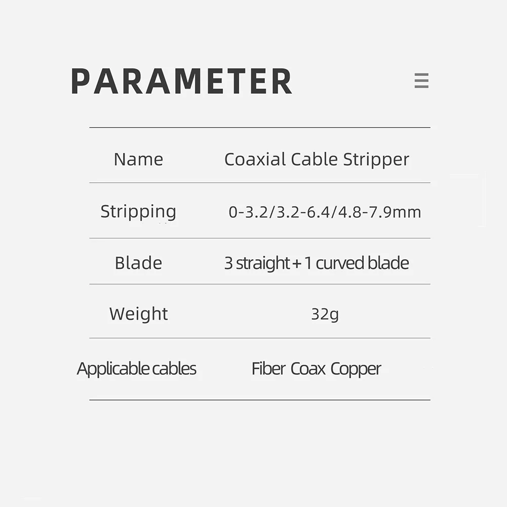 1pc 45-162/163/165 Coaxial Cable Stripper Fiber Optic Stripper Transverse Tube Stripper Fiber Bundle Tube Stripper Accessory