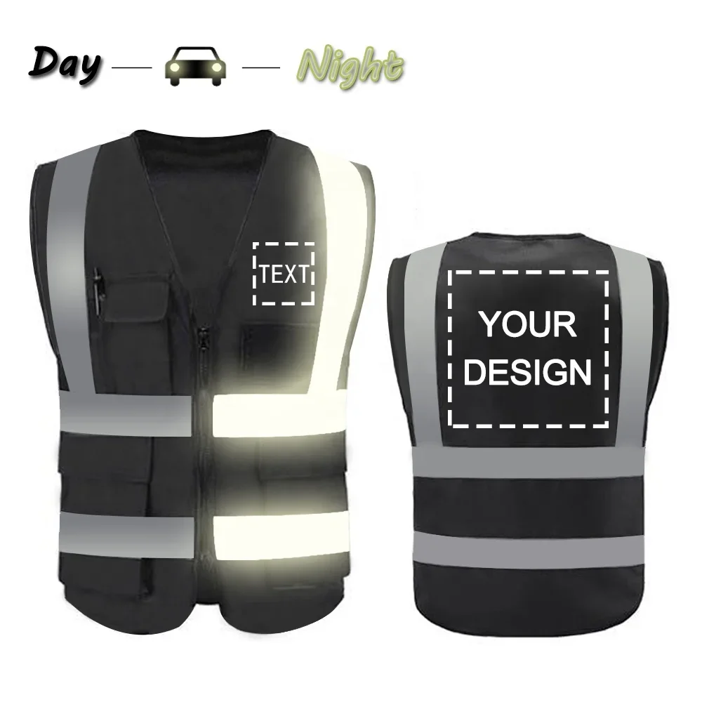 Reflective safety vest printed construction site vest mesh breathable traffic oversized protective fluorescent suit reflective safety vest