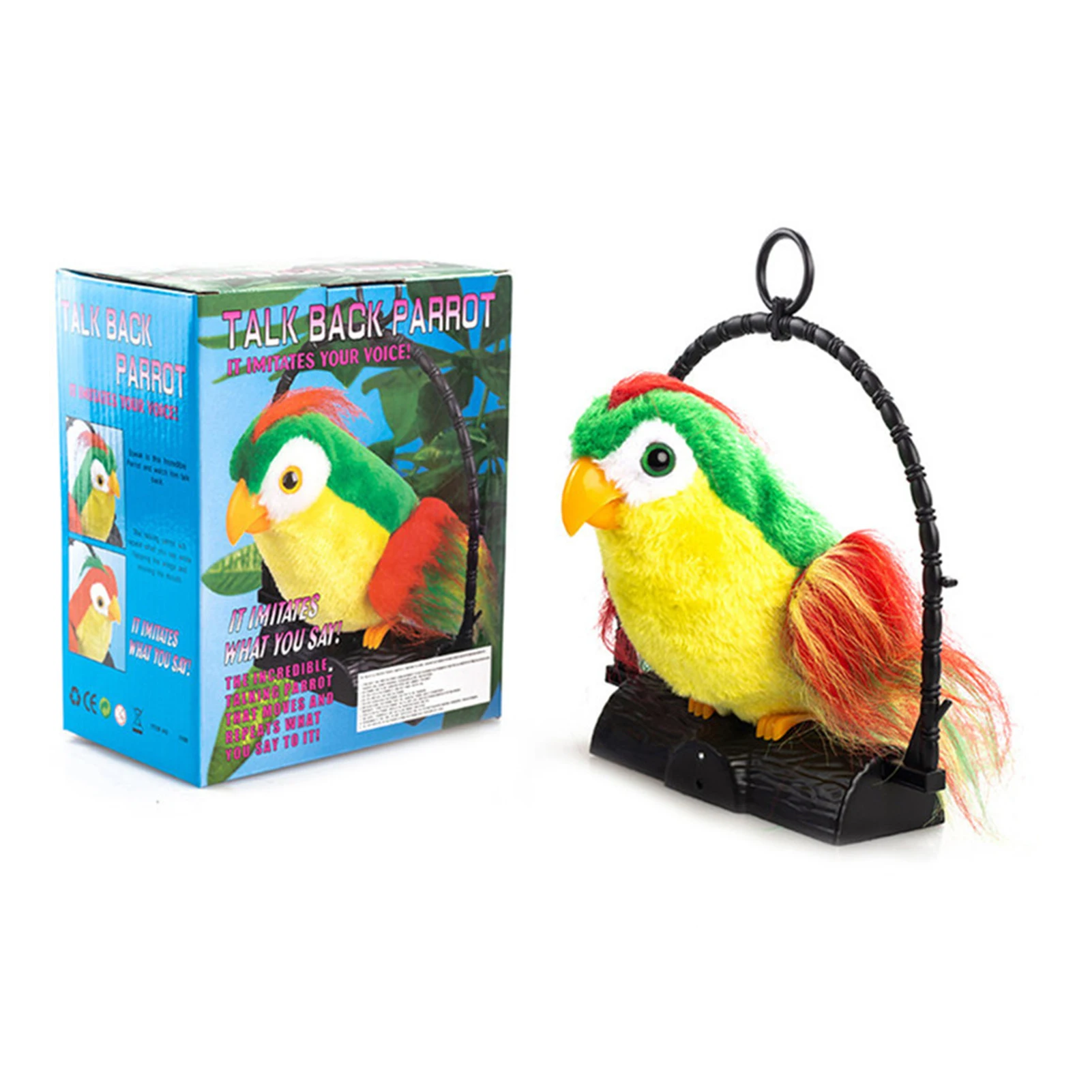 Talking Parrot Toy Mimicry Pet Speaking Plush Toy Repeat What You Say Waving Wings Electronic Record Bird Stuffed