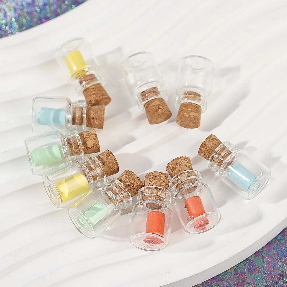 50/10Pcs Mini Clear Glass With Cork Transparent DIY Art Craft Message Bottle Empty Wishing Bottles Xmas Wedding Party Decoration