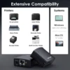 Wavlink USB 2.0 LRP Print Server Share a LAN Ethernet Networking Printers Power Adapter USB HUB 100Mbps Network Print Server US 5