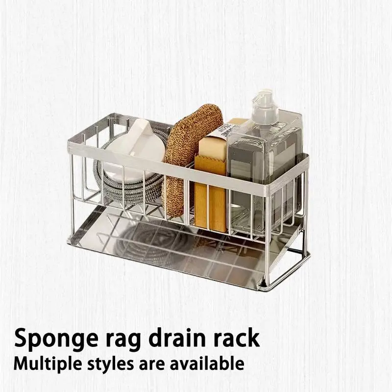 

Premium 304 Stainless Steel Sink Sponge Cloth Draining Rack - The Ultimate Kitchen Organizer for Effortless Cleaning and Drying