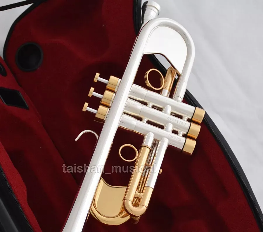 Professional Heavy C Trumpet Silver Gold Horn Bore Size:0.465'