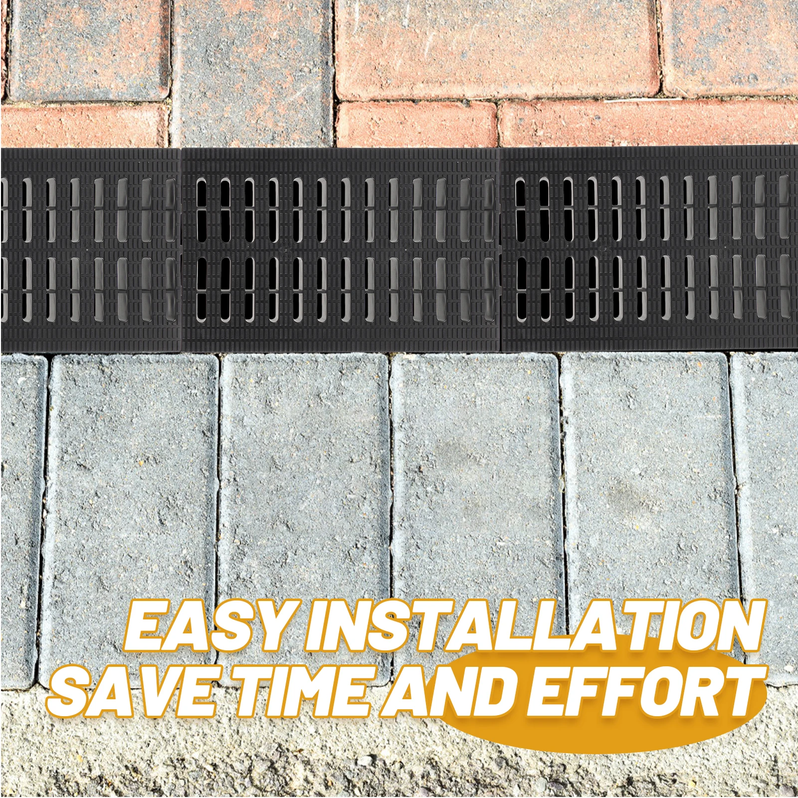 ตะแกรงระบายน้ำแบบฝรั่งเศสสำหรับปิดรางระบายน้ำในครัว อุปกรณ์เสริมสำหรับรางระบายน้ำในลานบ้าน ทำจากพลาสติก 1