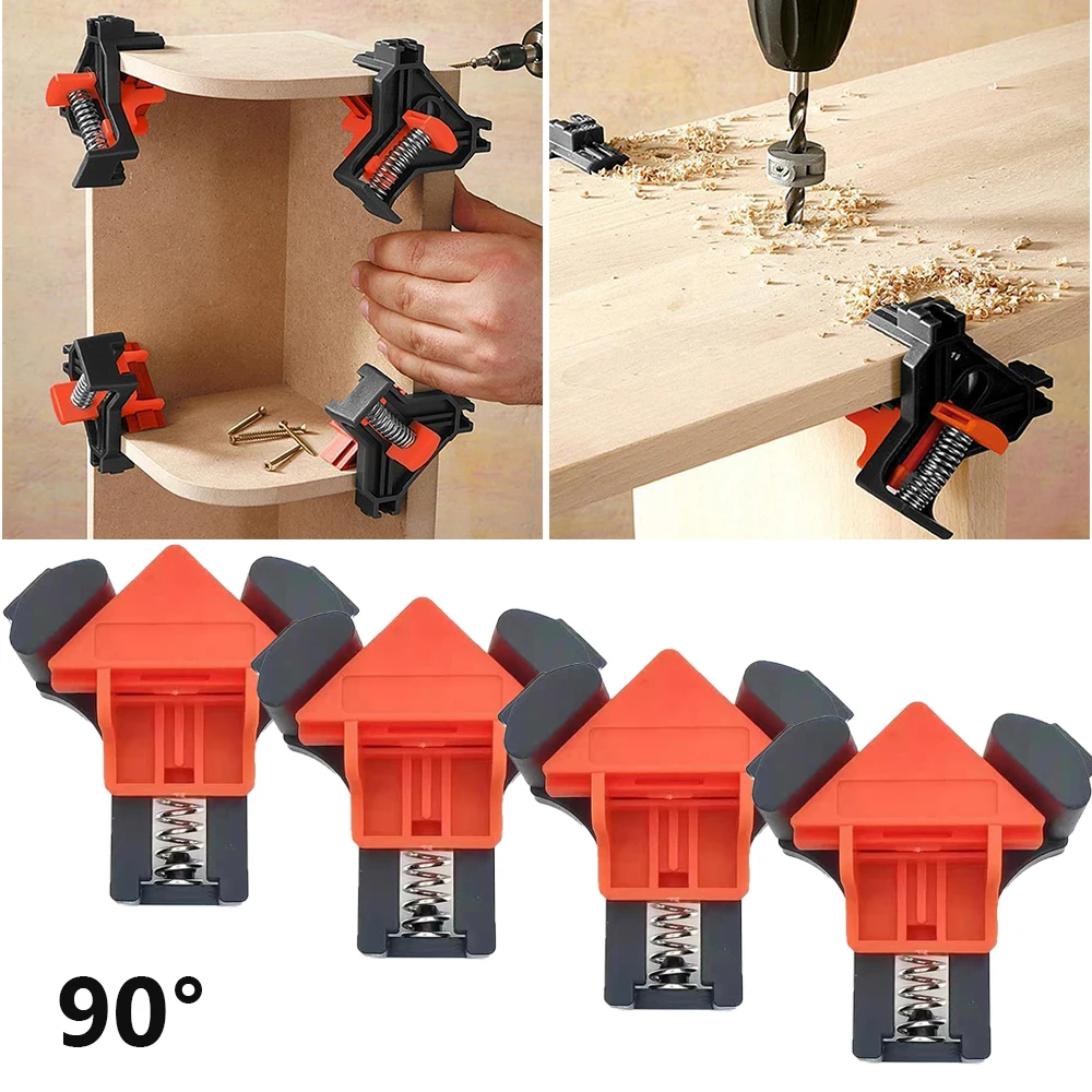 Woodworking Angle Clamp Tool Sets 90 Degree Fixer Photo Frame Picture Frame Clamp Punching Installer Hand Tool Angle Clamps Tool photo folder clips memo metal note holder for alligator picture clamps postcard display stand