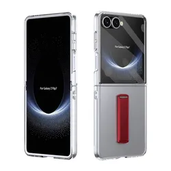 Shockproof Armor Case with Front Screen Protector and Stand Holder for Samsung Galaxy Z Flip Series (Red)