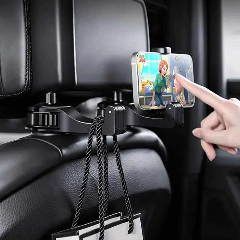 2-in-1 Car Backseat Headrest Hook Phone Holder Multifunctional Hidden Car  Seat Hook With Phone Holder Universal Car Hook For Hanging And Holding