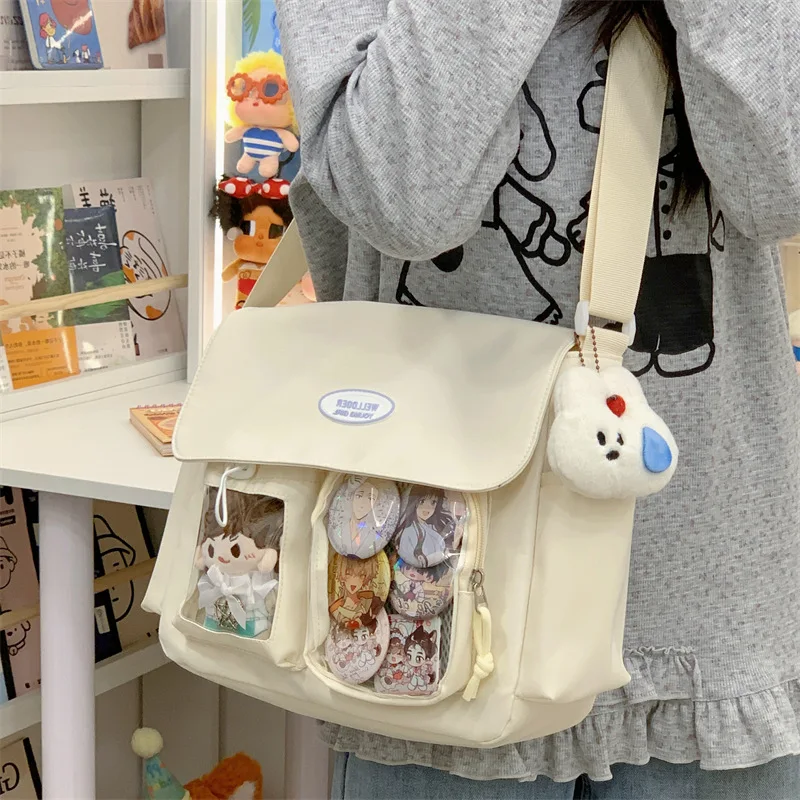 Nuove ragazze Harajuku dolce e carino borsa Ulzzang Ita borsa per bambole Y2K pendolarismo quotidiano borsa a tracolla a tracolla stile preppy casual - immagine 5