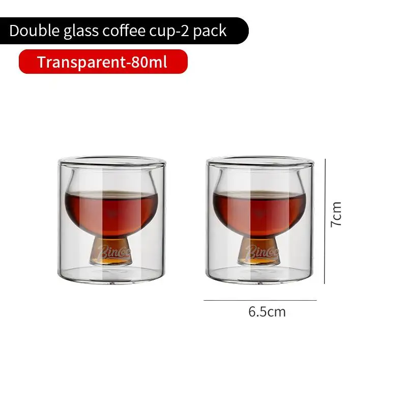 كوب قهوة زجاج مزدوج 80مل