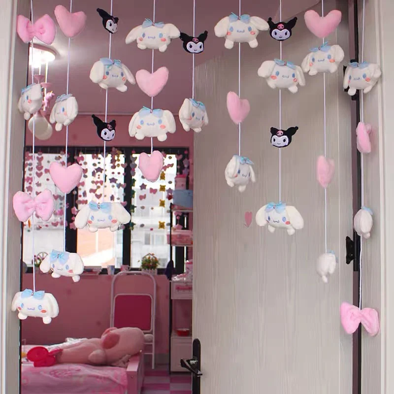 

Kawaii Hello Kitty Pochacco Plush Door Curtain Sanrio Anime Toy Curtain Velcro Bedroom Living Room Door Curtain Pendant Decor