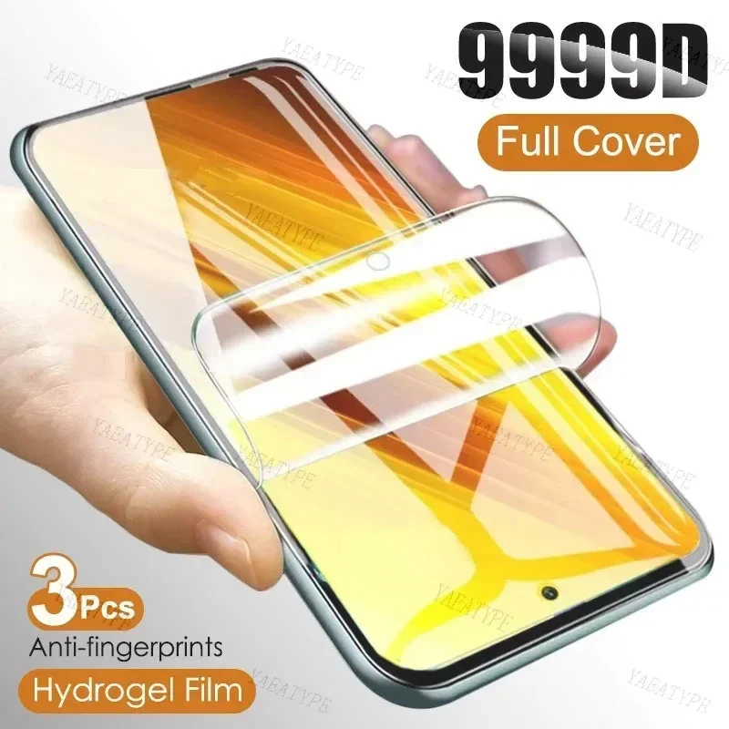 

Гидрогелевая пленка для Xiaomi Poco F3 F4 X3 NFC X4 GT X5 F5 M3 M4 M5S M6 5G Pro, Защитная пленка для экрана с полным покрытием, 3 шт.