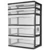 Plastic 5-Drawer Wide Tower Organizer Storage Unit Bedroom Kitchen Bathroom Craft Room Nursery Dorm Black Effortlessly Identify 6