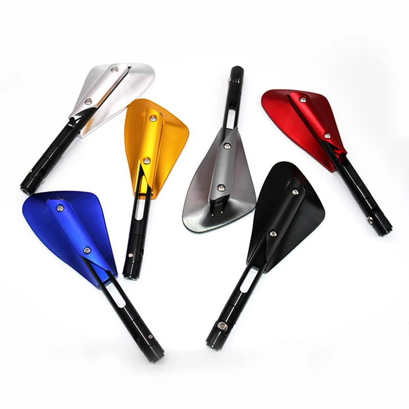 

Универсальное алюминиевое зеркало заднего вида на руль мотоцикла с ЧПУ синее антибликовое зеркало для HONDA YAMAHA SUZUKI Scooter KTM запчасти