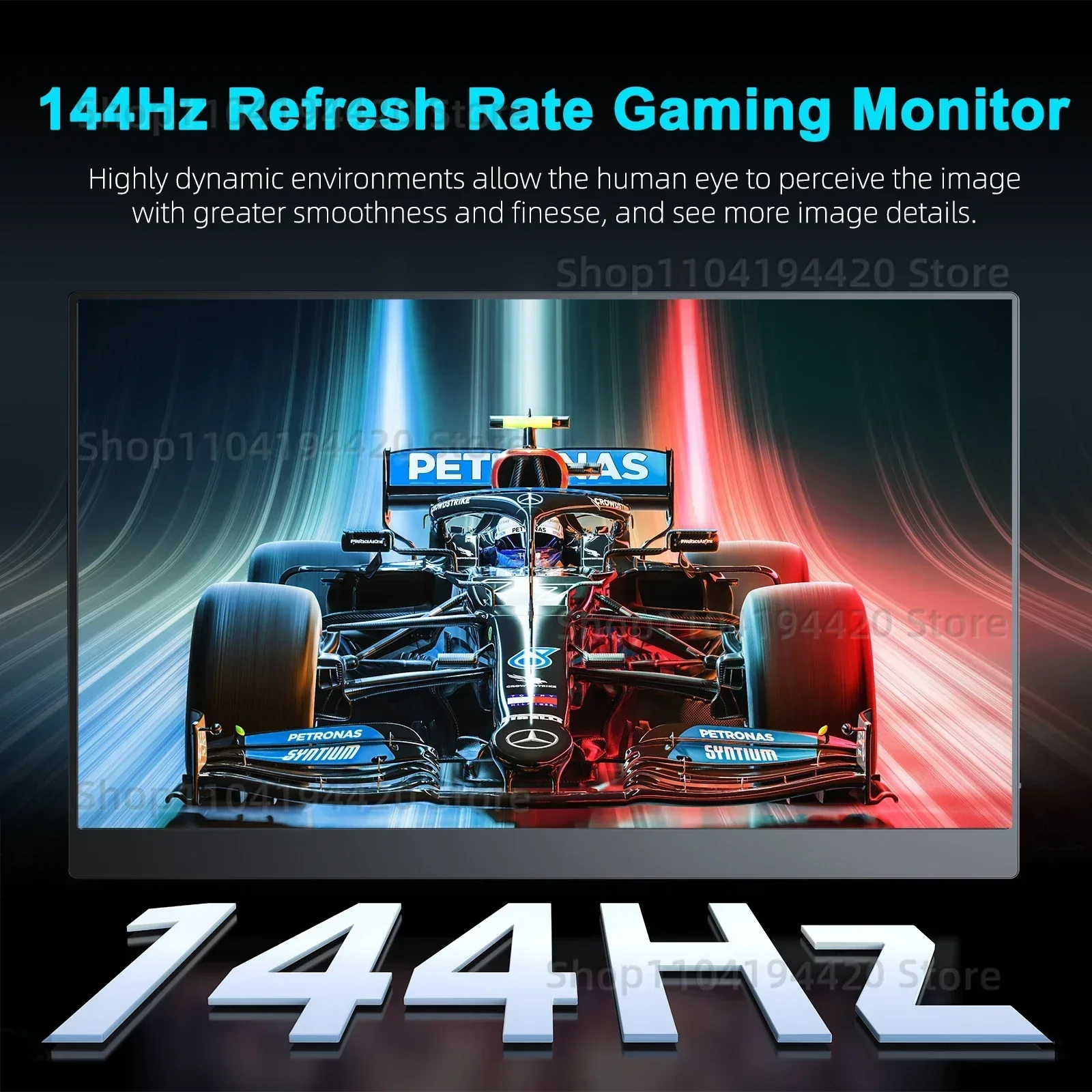2K 144Hz Portable Monitor 17.3 Inch 2560x1440P IPS Screen For Gaming Travel Laptop Phone Game Console Steam Deck PS4/5