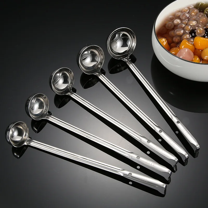 

New Chinese Long Handle Ramen Spoon Hot Pot Soup Ladle Stainless Steel Tableware Multi-size Tablespoons Home Cooking Utensils