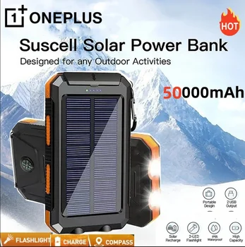 ONEPLUS 50000mAh Solar Power Bank, Portable Charger with LED Light 1
