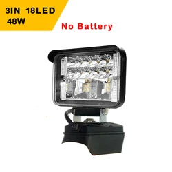 LED Portable Cordless Spotlight - 3/4/5/8 Inch Outdoor Work & Emergency Handheld Light - 3IN 18LED 48W