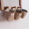 Hanging Storage Bag Fabric Jute Desktop Storage Bucket Home Office Organizer Flower Pot Small Sack Bathroom Kitchen Basket 3